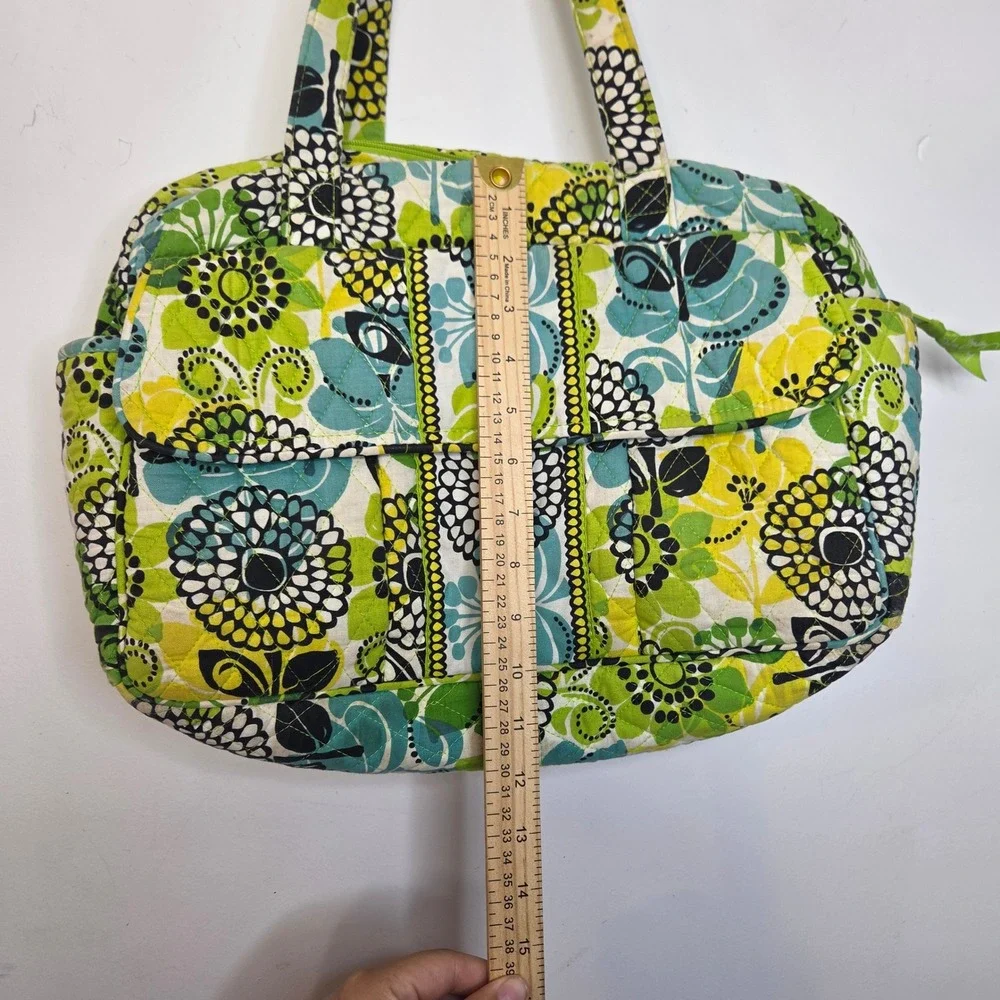 Vera Bradley Limes Up Quilted Cotton Baby Diaper Bag Floral Green Blue Yellow